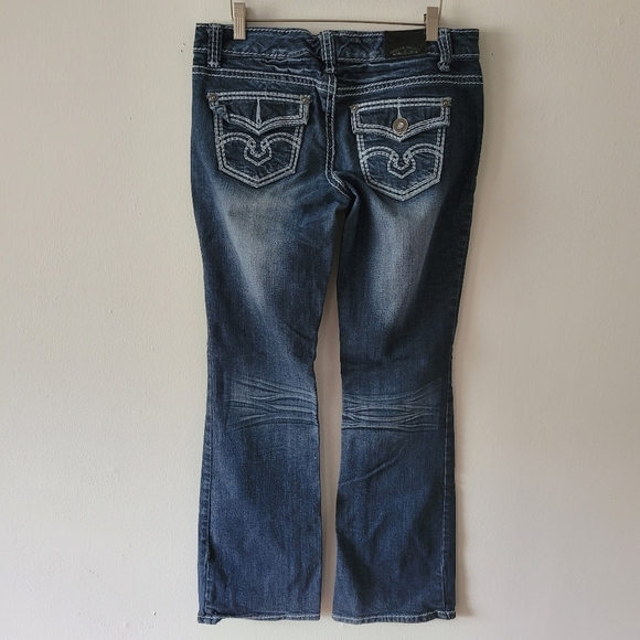 ZCO Y2K Low‎ Rise Bootcut Rinestone Blue Jeans Juniors Size 7/8 - Picture 8 of 14